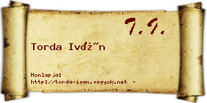 Torda Iván névjegykártya